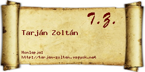 Tarján Zoltán névjegykártya