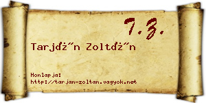 Tarján Zoltán névjegykártya